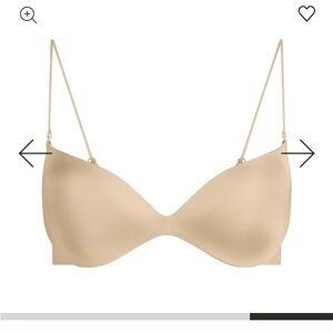 SKIMS Wireless Form Micro Strap Plunge Bra (Sand)